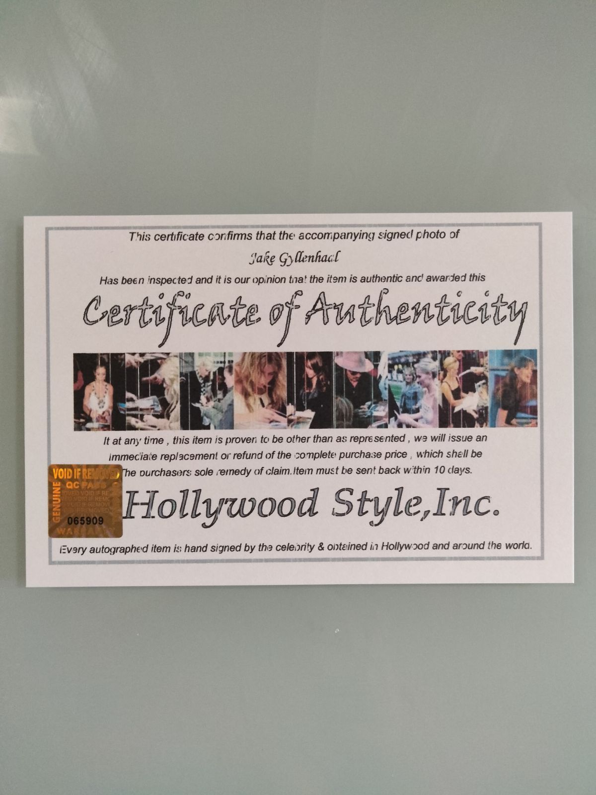 ジェイク・ギレンホール直筆サイン入り2Lサイズ写真…スパイダーマン ジェイク・ギレンホール直筆サイン入り2Lサイズ写真…Jake