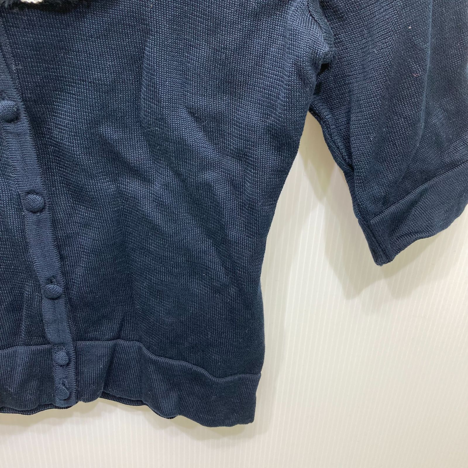 Rene ルネ 七分袖カーディガン サイズ36 ネイビー 6022620 - メルカリ