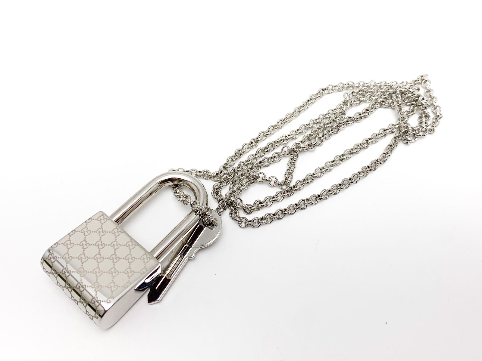 非売品】グッチ 南京錠 カデナ ノベルティ シルバー ネックレス 限定