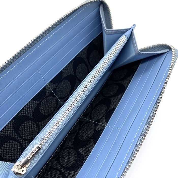 COACH コーチ 財布 長財布 ブルー ストライプ ストラップ 新品 未使用
