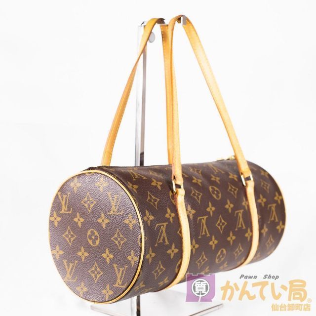 【Louis Vuitton】ルイ・ヴィトン パピヨン30 M51385 ポーチ付 モノグラム キャンバス ブラウン系 レディース ハンドバッグ ミニボストン 【中古品】 USED-AB 【9356】