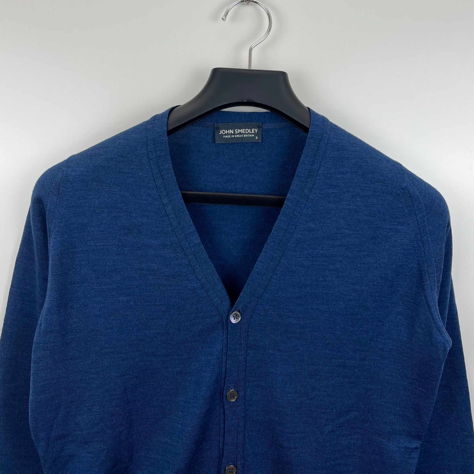 JOHN SMEDLEY GREAT BRITAIN wool 100% cardigan S ジョンスメドレー
