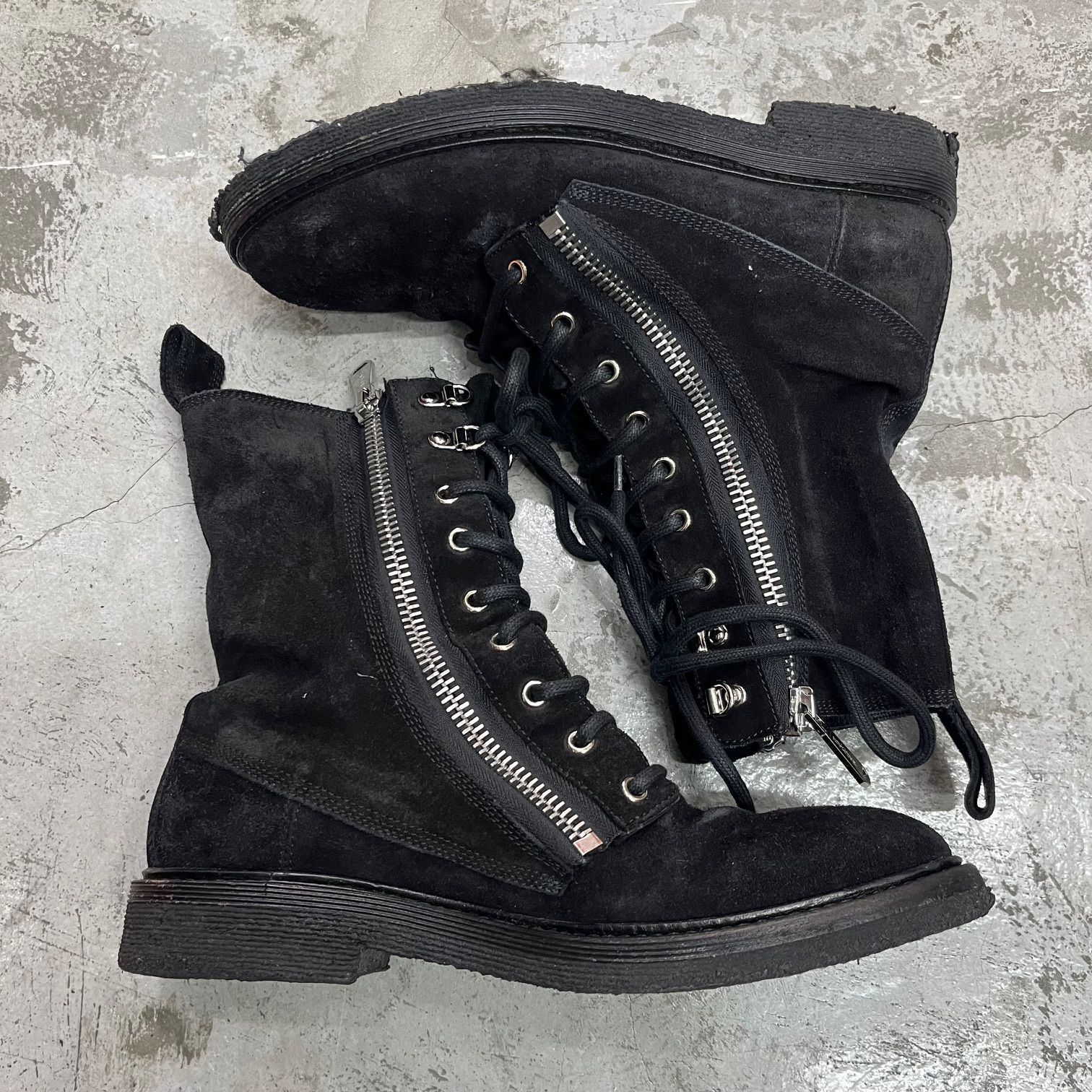 BALMAIN RANGERS 1C144L レンジャー ダブルジップ スエード ブーツ 