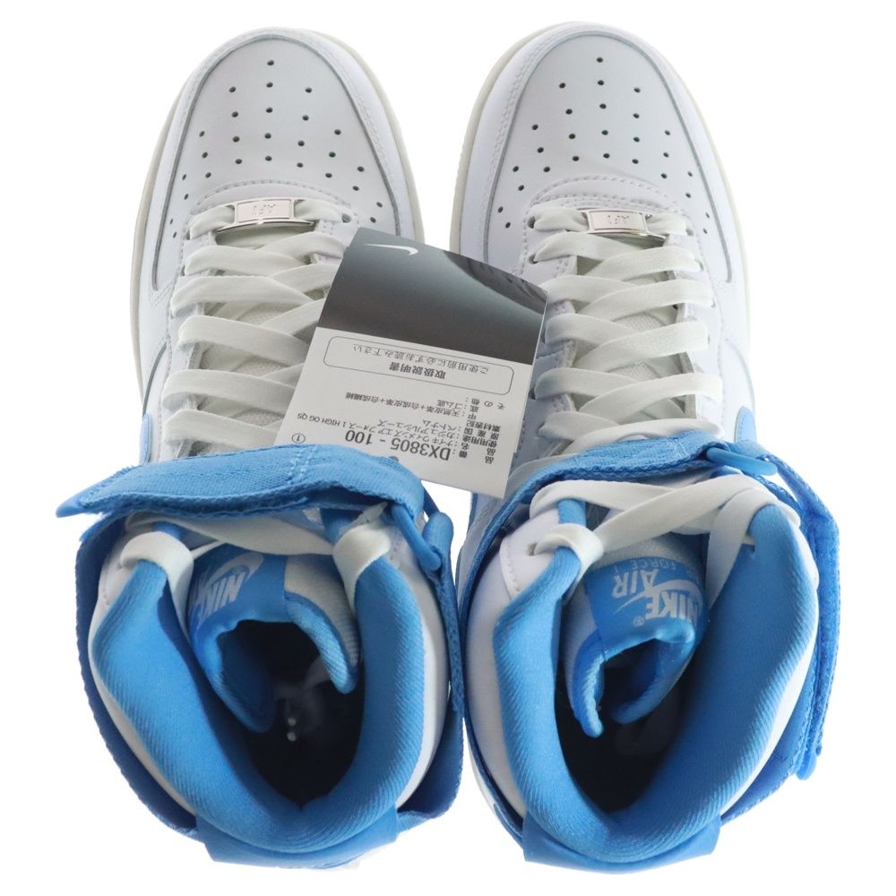 Nike エアフォース1 ホワイト/ブルー ハイカット NIKE (ナイキ) WMNS AIR FORCE 1 HIGH OG QS WHITE UNIVERSITY