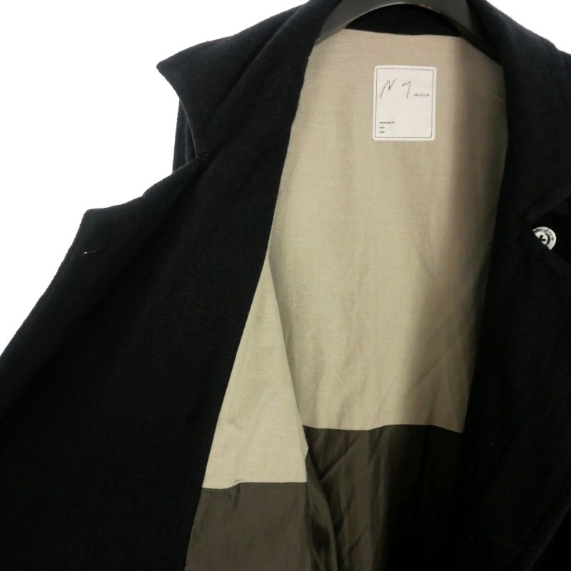 アンセルム ANCELLM 23AW DOUBLE-BREASTED COAT ロングコート 2 黒