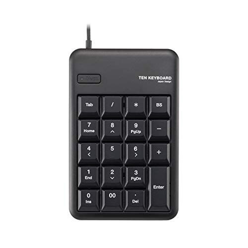 エレコム テンキー 有線 メンブレン Mサイズ USBポート付 1000万回高耐久 ブラック TK-TCM012BK