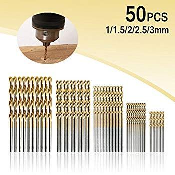 zmart HSSドリル刃 50本 1 1.5 2 2.5 3mm各10本 チタンコート ggw725x ドリルビットセット 鉄工用 ドリル刃 大容量 170本 HSS鋼 チタン