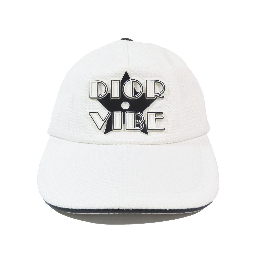 22AW Christian Dior クリスチャンディオール D-PLAYER CAP VIBE Dプレイヤー ラバーロゴ 野球帽 キャップ 白 ホワイト 57 メンズ 古着