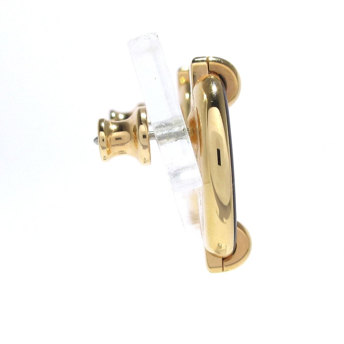 HERMES エルメス ピアス ミニ マイヨン ピンクゴールド×黒