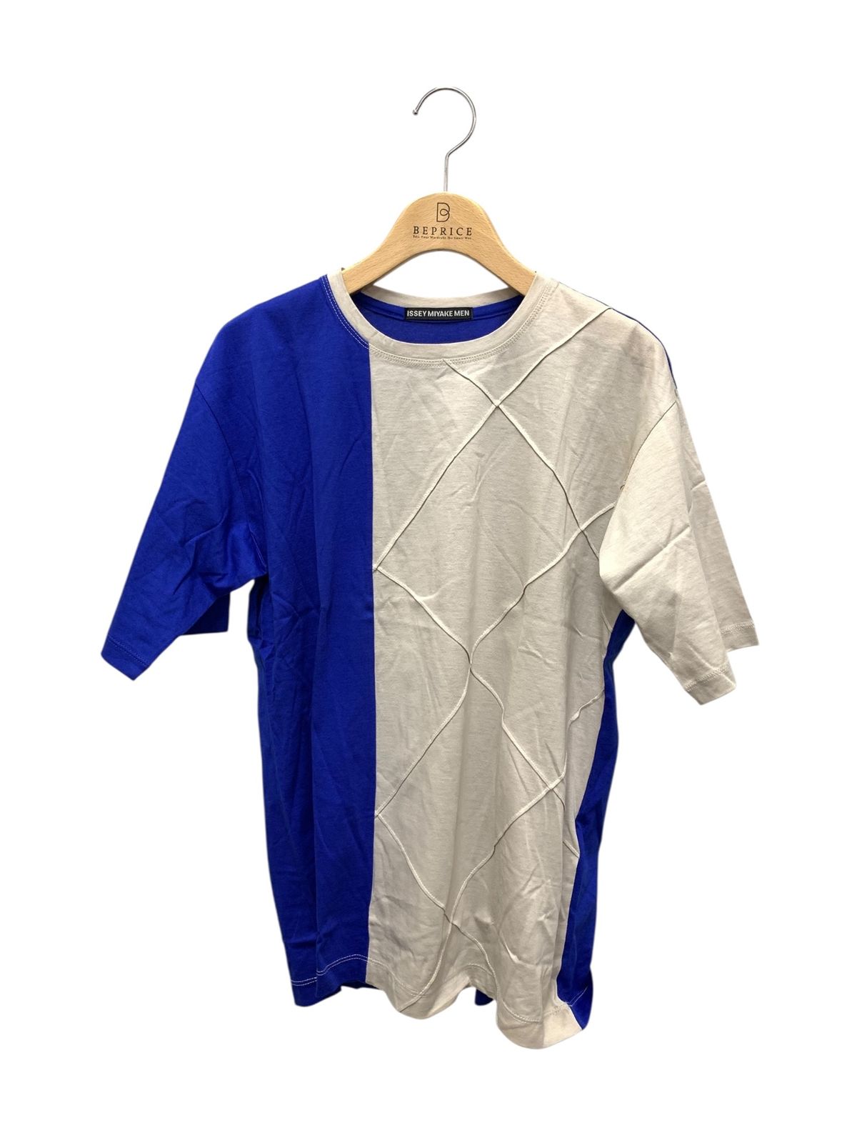 ISSEY MIYAKE◆Tシャツ/2/コットン/BLU/IM21JK164 ISSEY MIYAKE(イッセイミヤケ) / Tシャツ/2/コットン/BLU