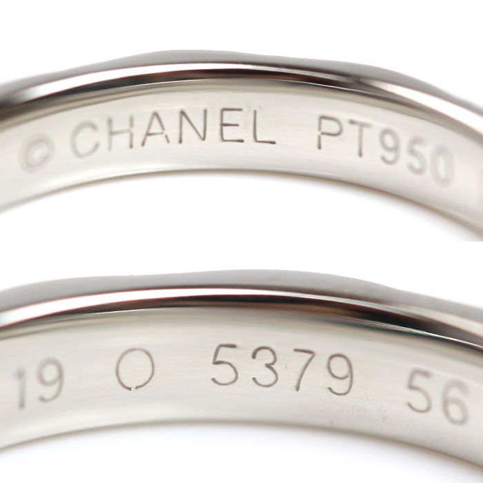 CHANEL シャネル Pt950プラチナ マトラッセ 1P ダイヤ リング・指輪  