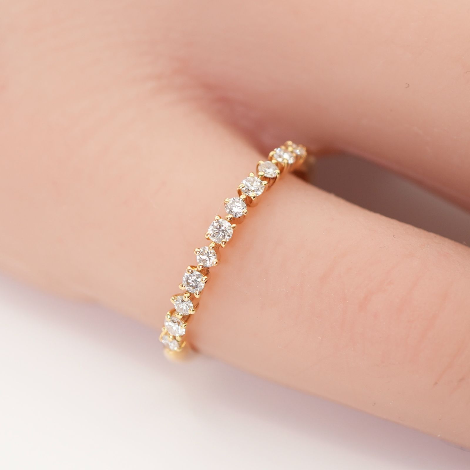 ポンテヴェキオ　ハーフエタニティダイヤリング ポンテヴェキオ K18WG ダイヤモンド リング 0.11ct ハーフ