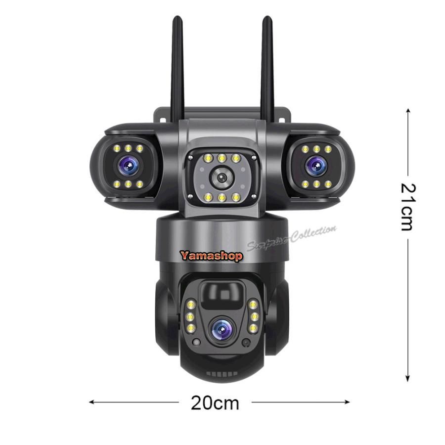 防犯カメラ ソーラーカメラ　WiFi 屋外 ワイヤレス　人体検知　監視カメラ 新品 防犯カメラ 屋外 ソーラー3台のカメラ 3画面 4K wifi