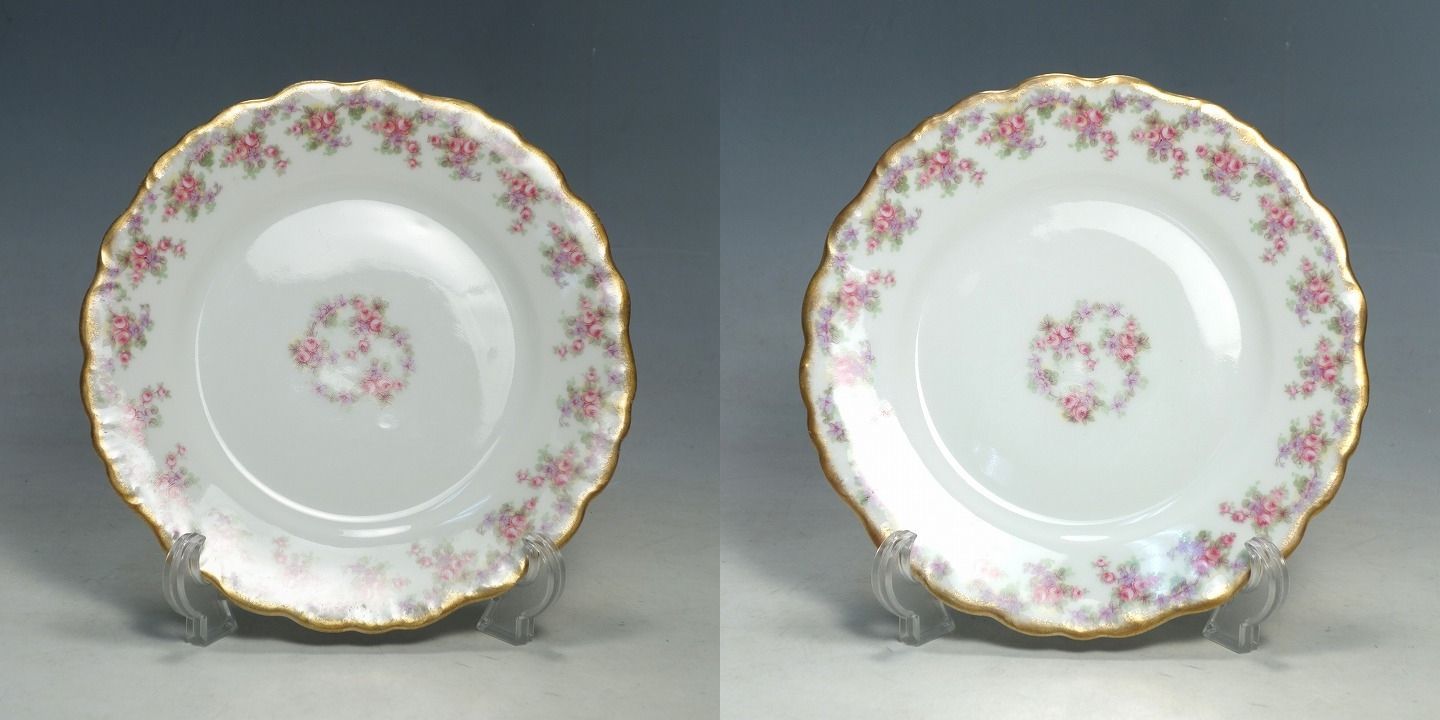 フランス製 Limoges ROSE DE LIMOGESデザートプレート ペア - 通販