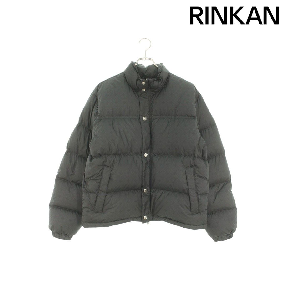 クロムハーツ  STIFF V2 FBRC/スティッフ CHプラス総柄クロスボールボタンナイロンダウンジャケット メンズ M
