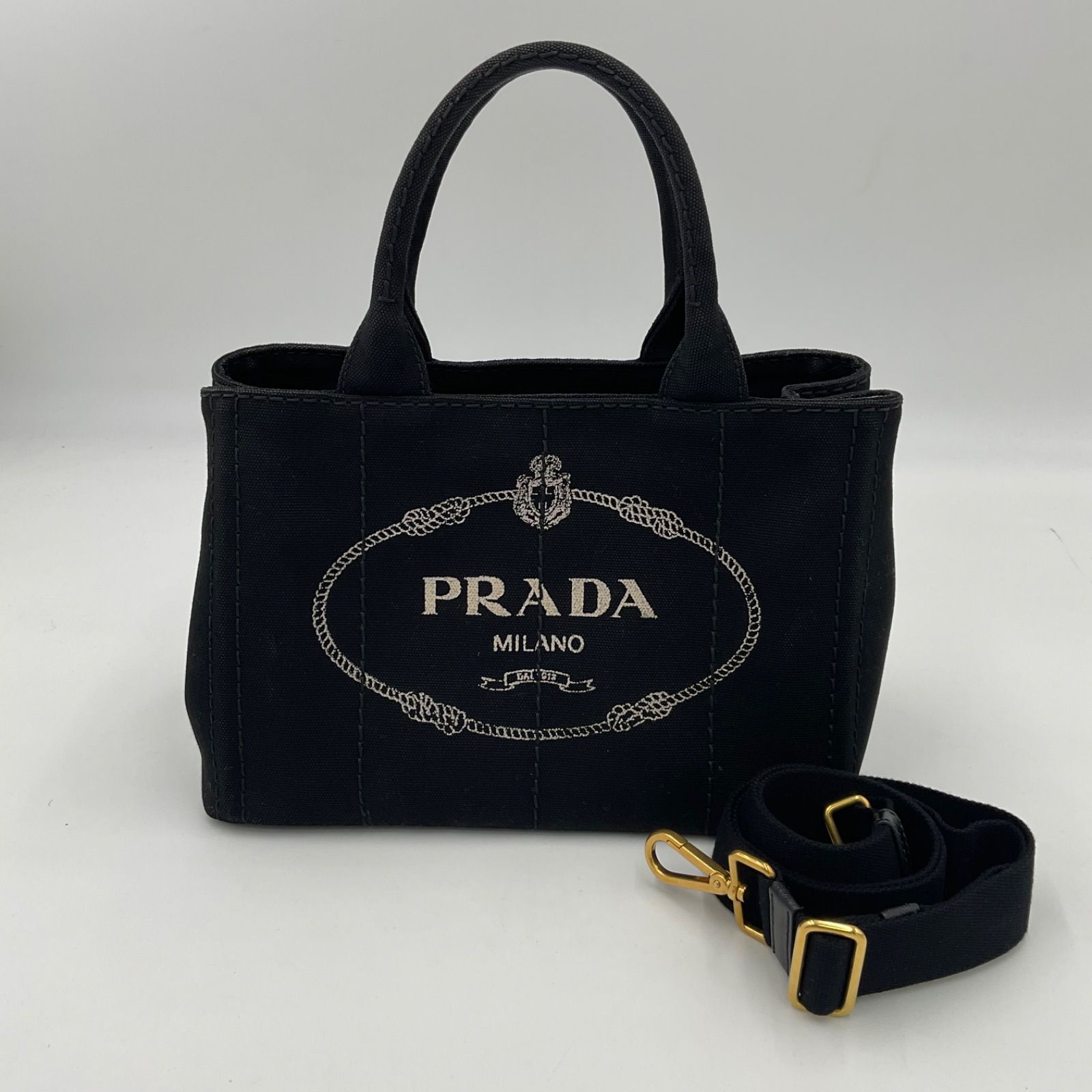 PRADA カナパトートブラックSサイズショルダー付