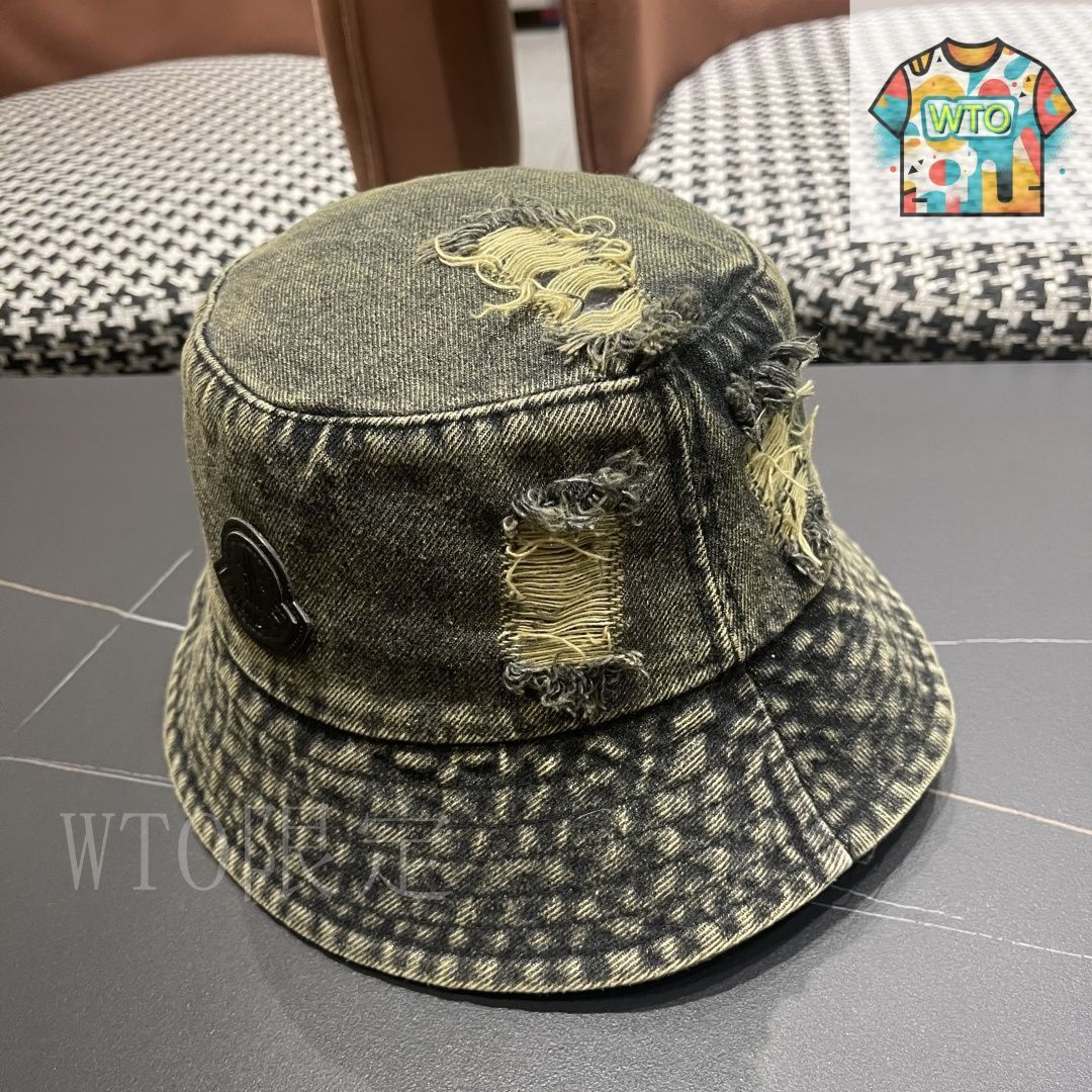 今日特価】MONCLER 2025 春 デニム破洞 バケットハット-3 - メルカリ