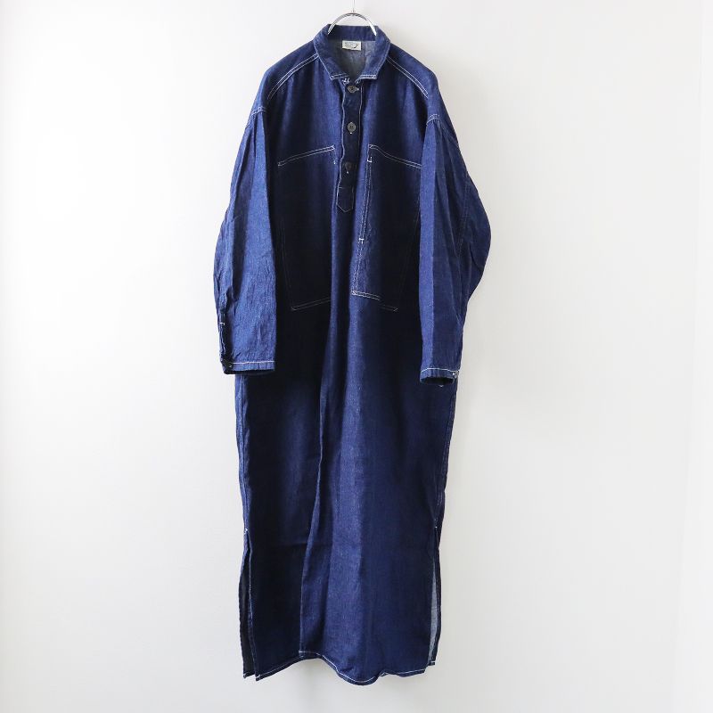 オアスロウ orSlow デニムシャツ ロング ワンピース /ネイビー