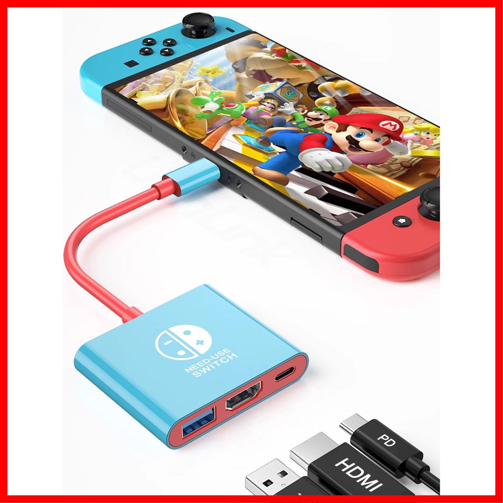 Switch ドック TVモード搭載 Switch 有機EL ドック switch 充電 スタンド 充電器 コンパクト スイッチ ドッグスタンド ミニ  スイッチドック スイッチ 有機EL モデル ドック USBポート Type-C to HDMI ポータブル 放熱設計 旅行 seimina  5つポート設計