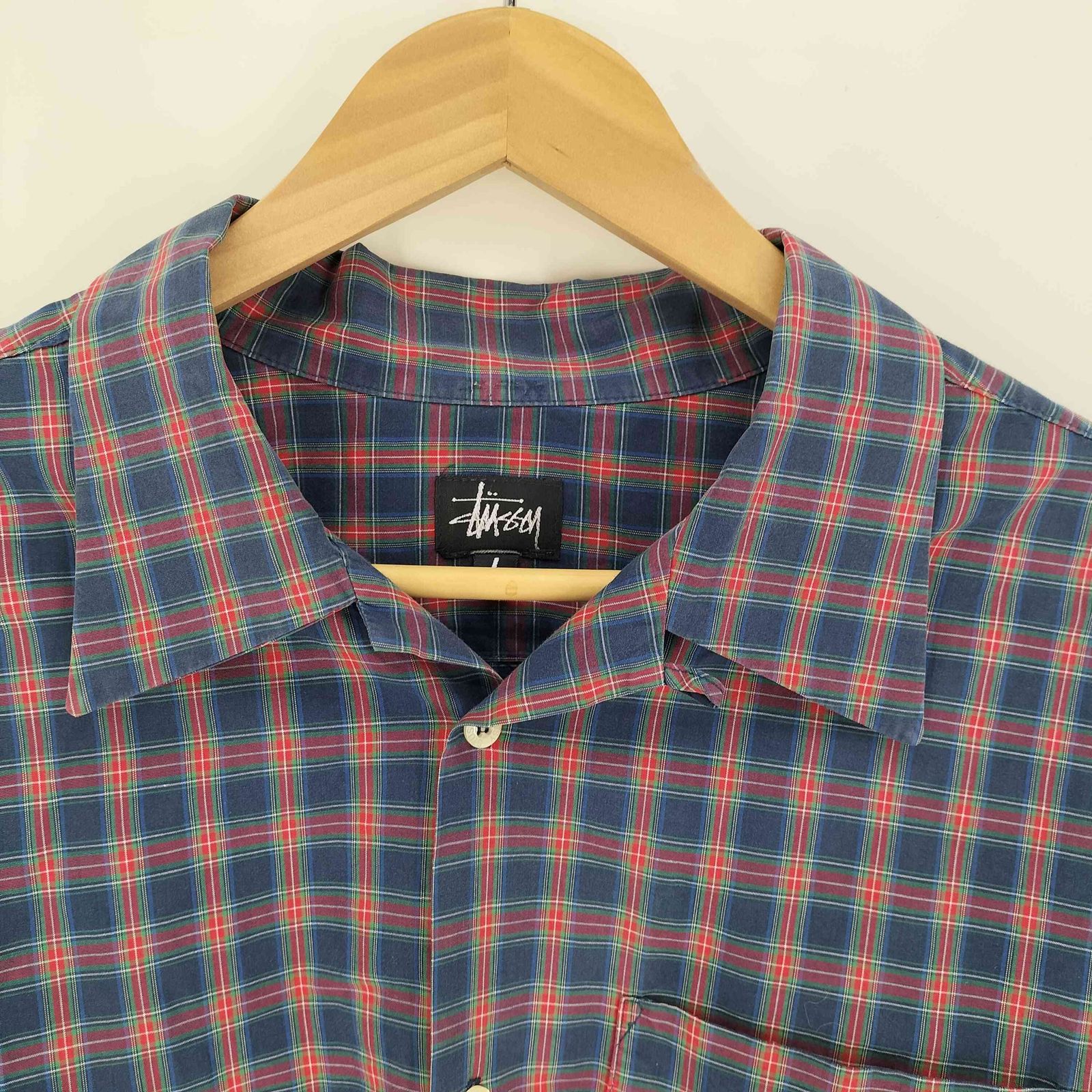 ステューシー Stussy 90-00S 紺タグ L/S タータンチェック 開襟 ステューシー Stussy 90-00S 紺タグ L/S タータンチェック 開襟