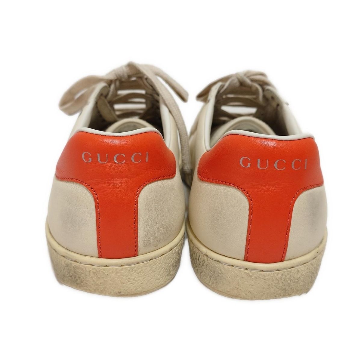 GUCCI(グッチ) スニーカー 6 1/2 メンズ - 603697 ベージュ×オレンジ 