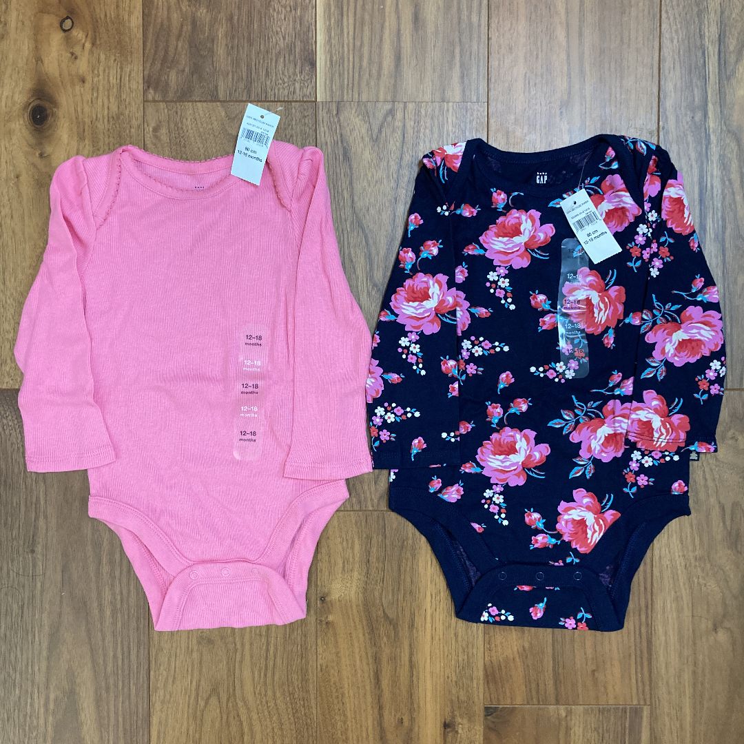 ベビーギャップ babyＧＡＰ 花柄 ボディ ロンパース 長袖