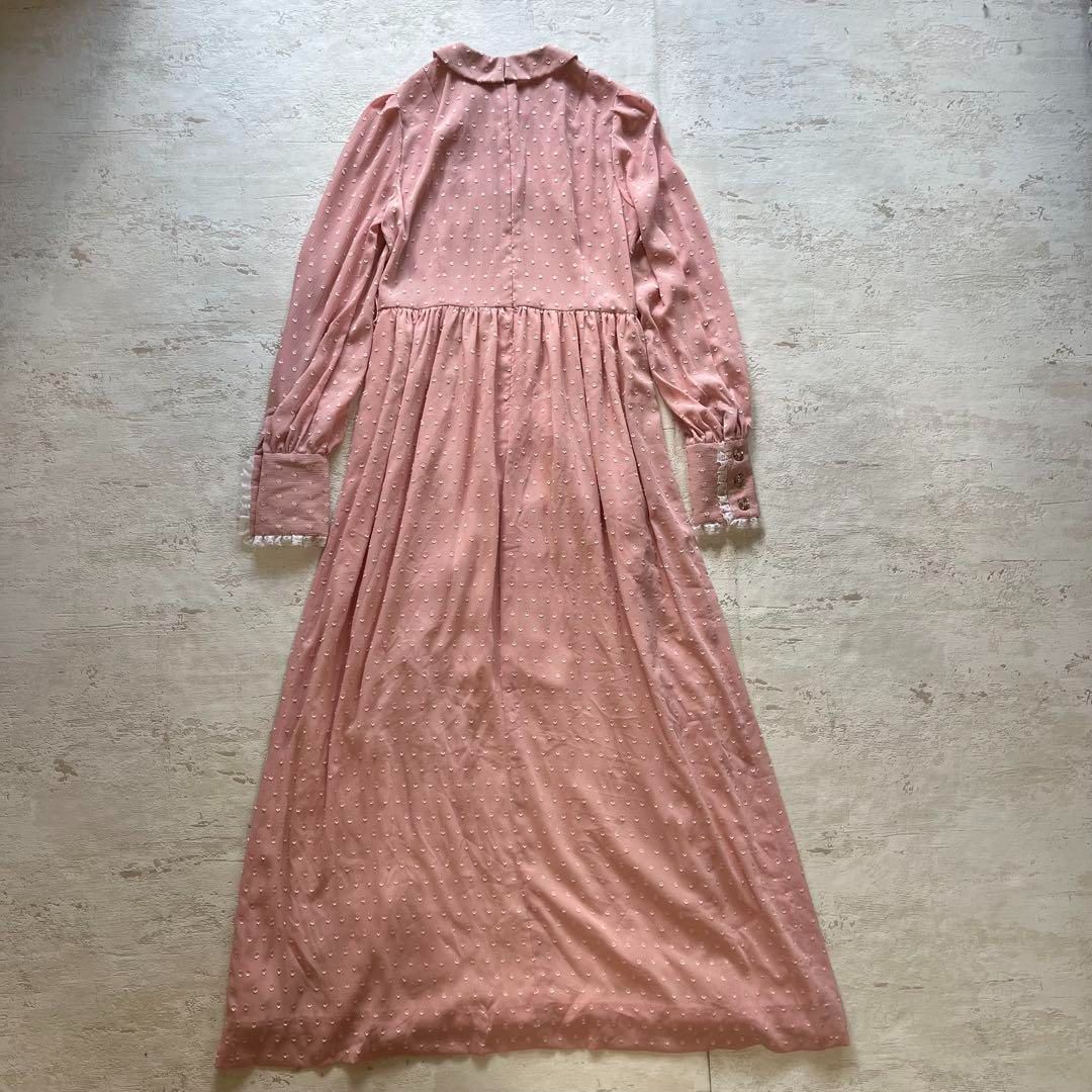 アンティーク ビンテージ 70s USA ピンク レースワンピース ドレス 美品 70's USA製 VINTAGE アメリカ購入 ビンテージ ワンピース ドレス