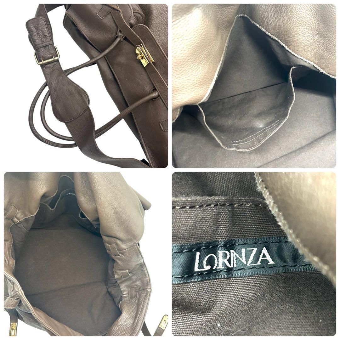 良品 2198 LORINZA ボストンバッグ 2way ターンロック レザー