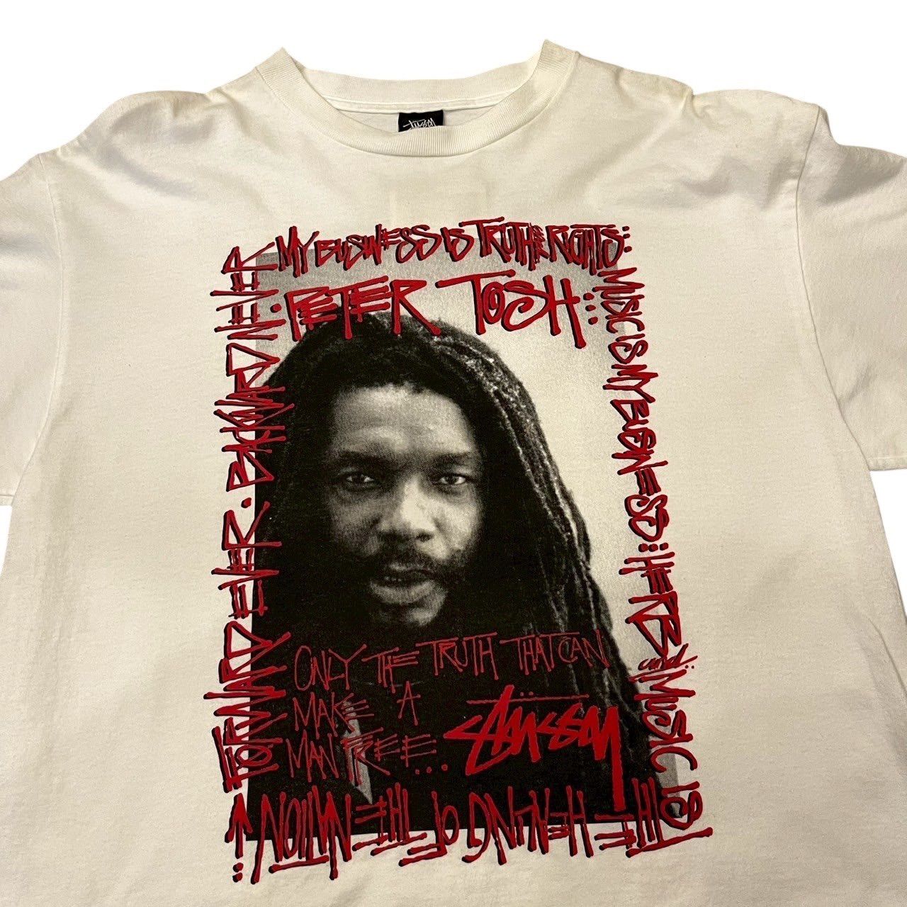 00s Deadstock!! ビンテージ STUSSY プリント Tシャツ L ホワイト