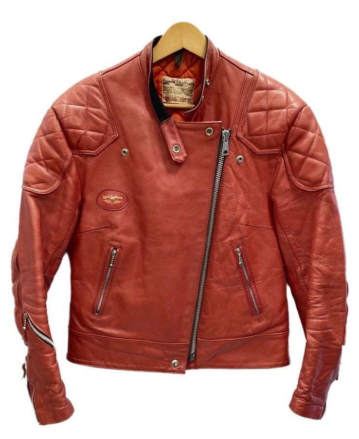 レア 70s ルイスレザー レッド スーパー モンザ ルイスレザー Lewis Leathers スーパーモンザ ボールチェーン
