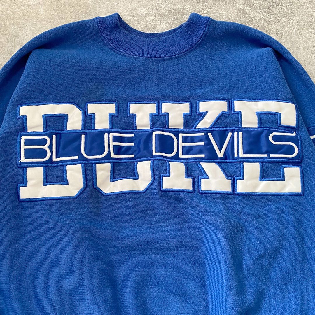 90's デューク大学 「BLUE DEVILS」 ロゴワッペン 刺繡 カレッジスウェット LEGENDS - メルカリ