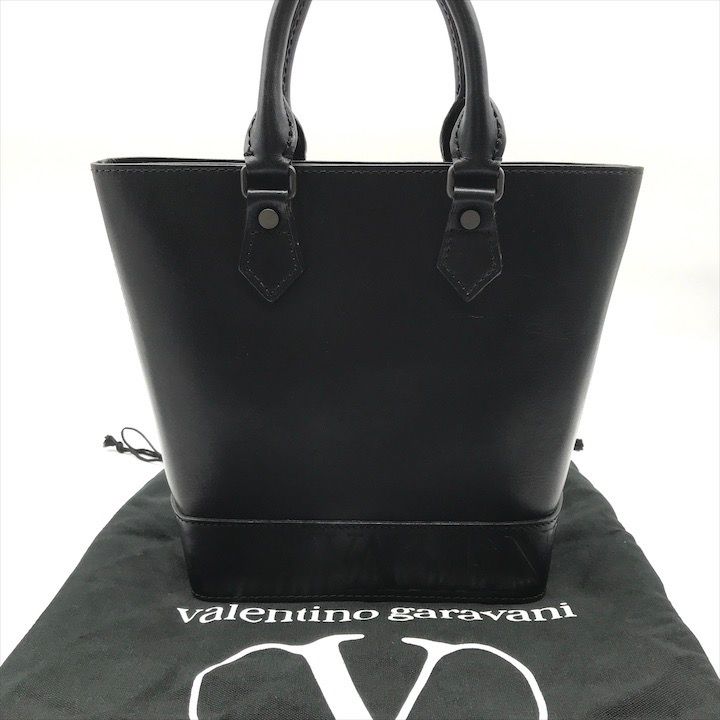 良品 ヴァレンティノ オールブラック トートバッグ VALENTINO