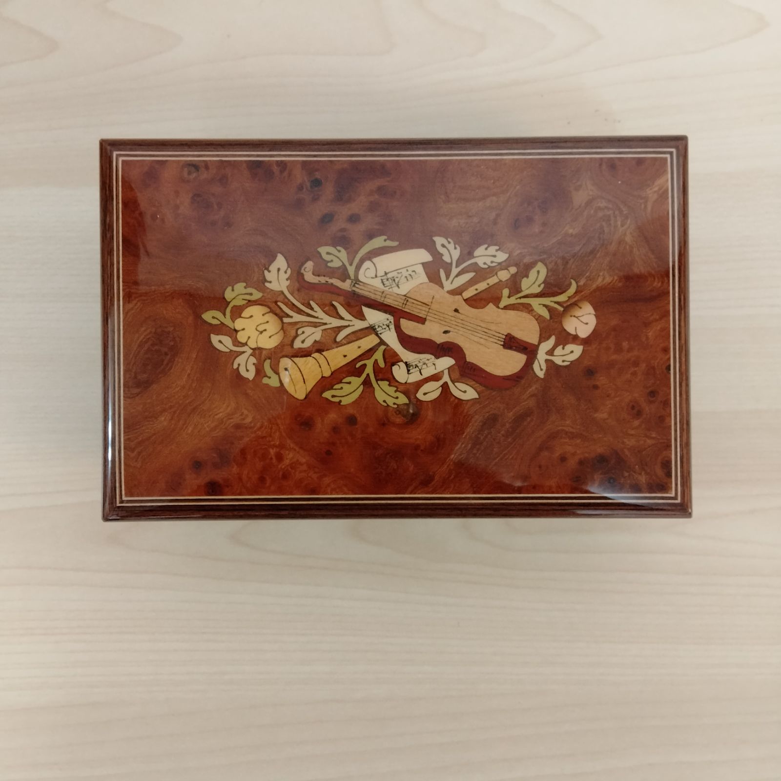 イタリア製　SANKYO OTARU MUSIC  象嵌　小物入れ　オルゴール付