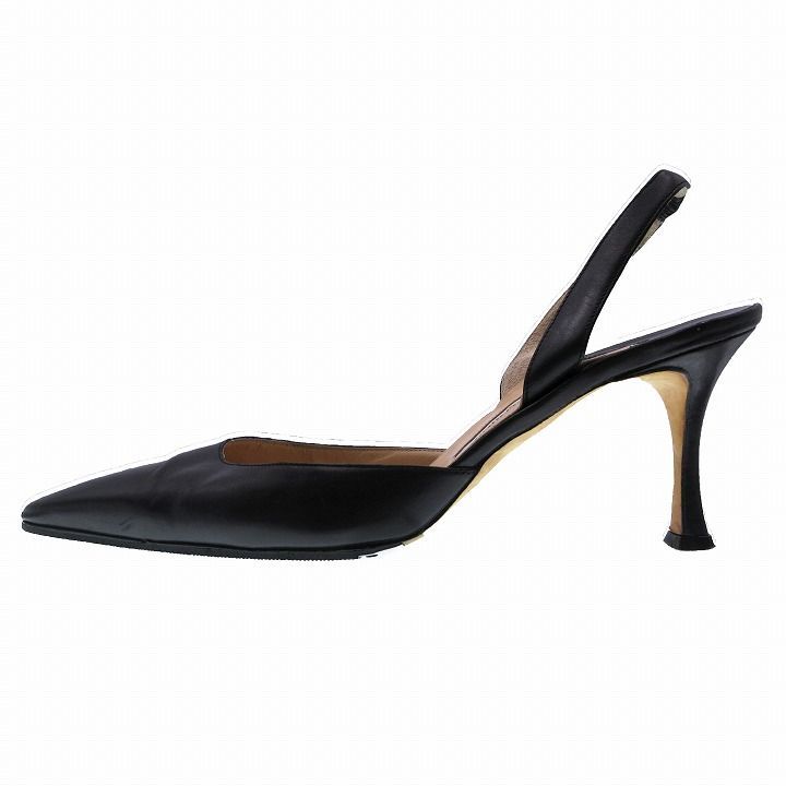 MANOLO BLAHNIK 黒 ポインテッドトゥ パンプス 38 25.0 MANOLO BLAHNIK