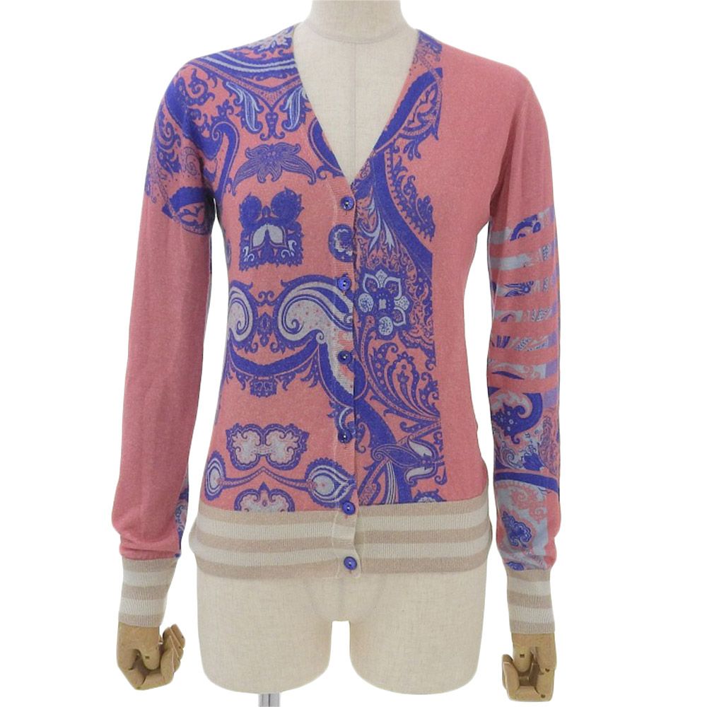 超美品 エトロ ETRO 現行タグ カーディガン レディース カシミアシルク