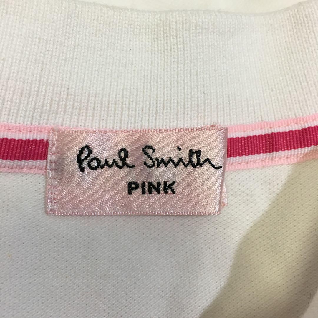 美品】PAUL SMITH PINK ポロシャツ 白 レディース Mサイズ - メルカリ