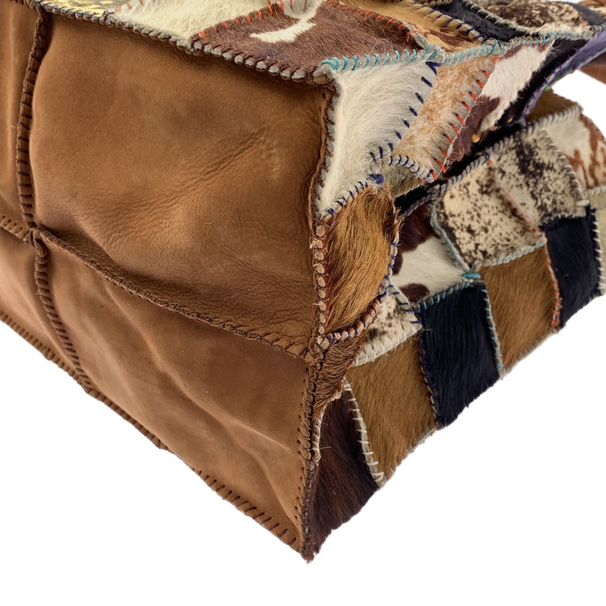 JAMIN PUECH ジャマンピエッシュ ハラコ レザー パッチワーク ショルダーバッグ マルチ レディース DECORATOM_COM_BR