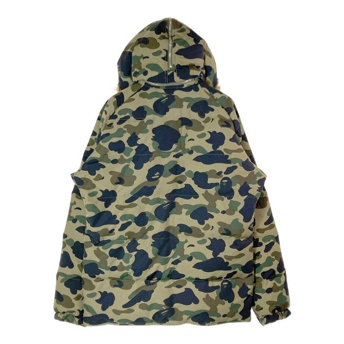 ☆A BATHING APE アベイシングエイプ ダウンジャケット 迷彩 カモフラ カーキ sizeL - メルカリ