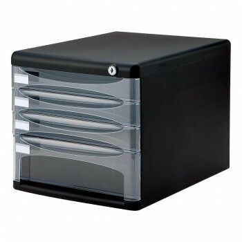 ナカバヤシ セキュリティデスクトップケース4段 ブラック A4-SK4D