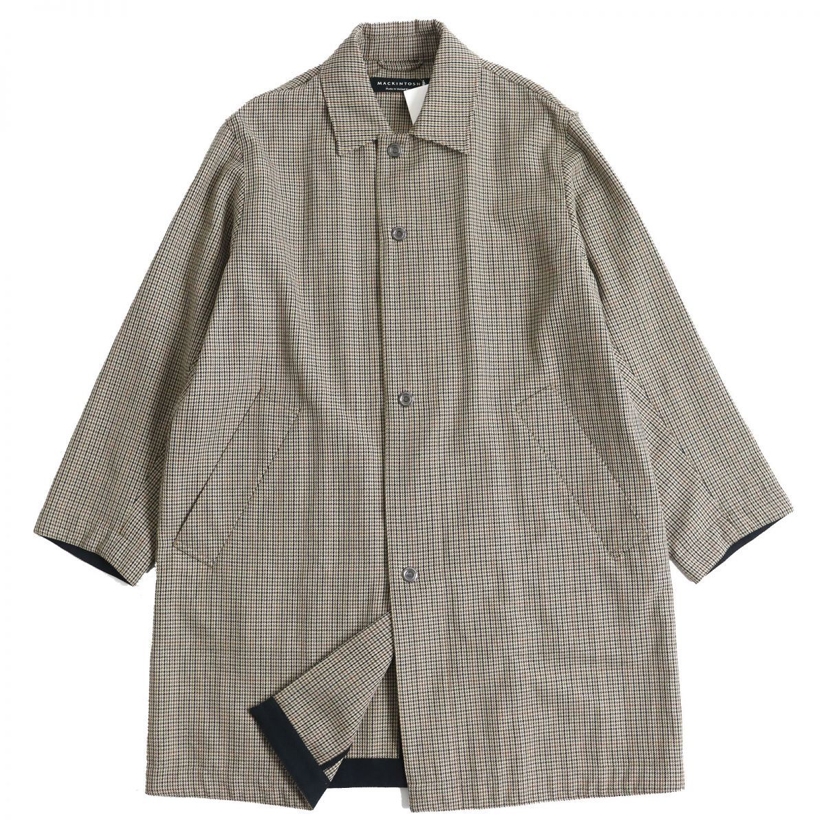 美品！マッキントッシュ　チェックコートフリーサイズ 極美品△MACKINTOSH マッキントッシュ チェック柄 ハトメ