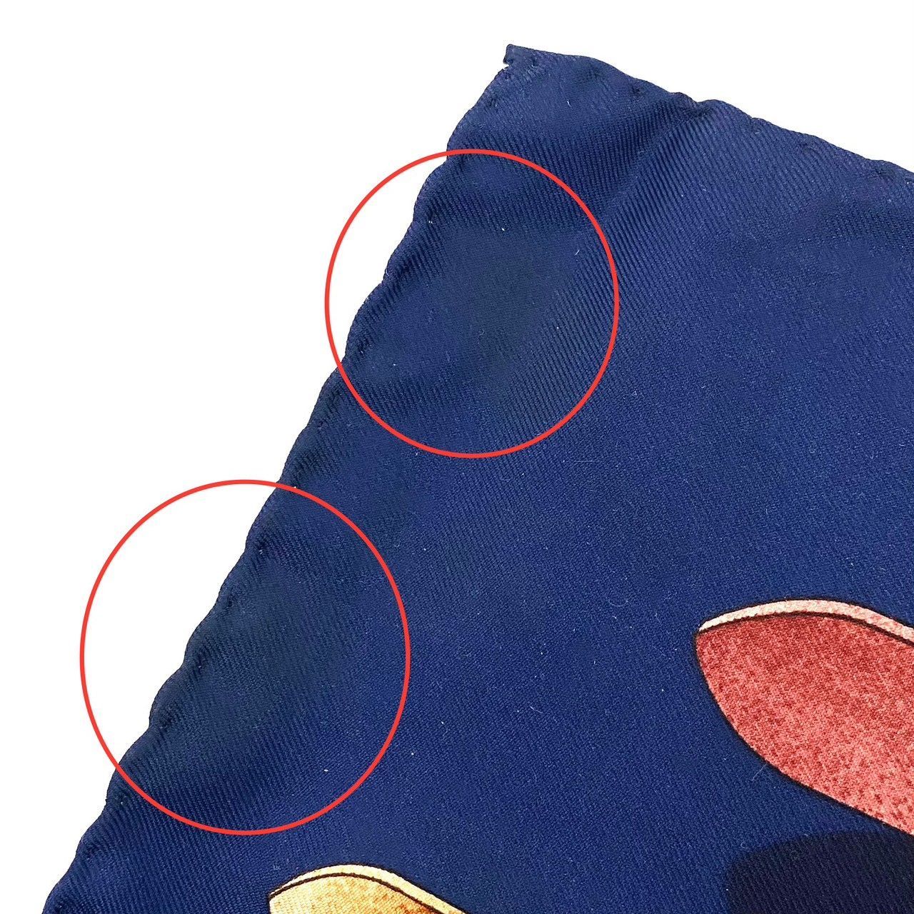 GUCCI】スカーフ SILK/シルク 100% ネイビー ゴールド ホース