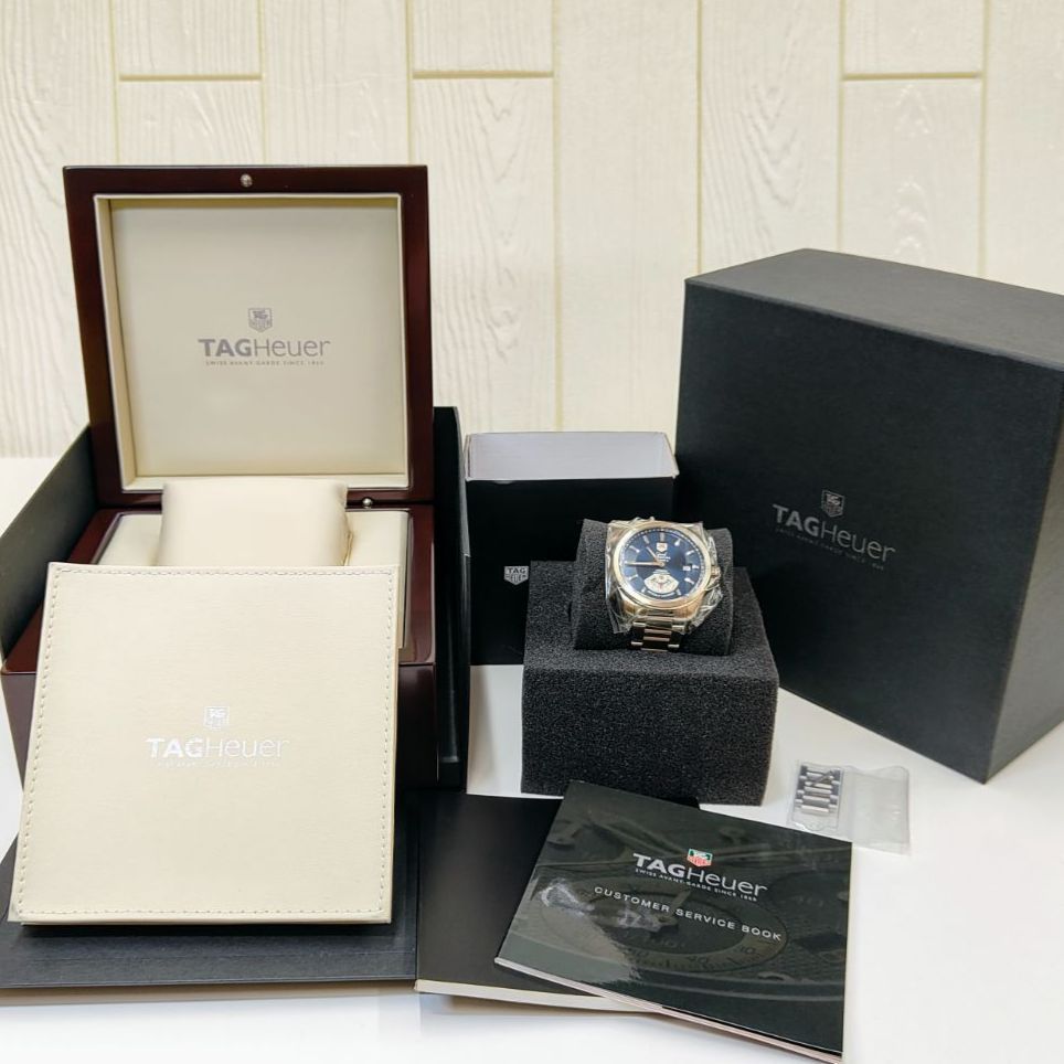 【美品 オーバーホール後未使用】限定300本 タグ ホイヤー  TAG HEUER グランドカレラ キャリバー6 WAV511J.BA0900 ブルー メンズ 腕時計 （SNA）02407020142507WZ