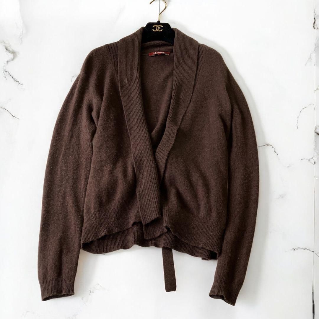 MaxMara マックスマーラ カシミヤ ベルトカーディガン ニットM 女性