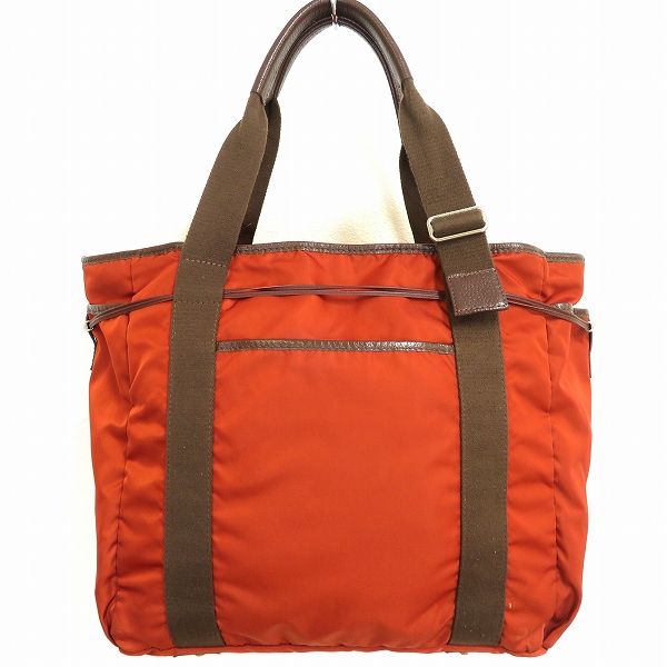 ab オロビアンコ Orobianco トートバッグ オレンジ系 茶 ショルダー 