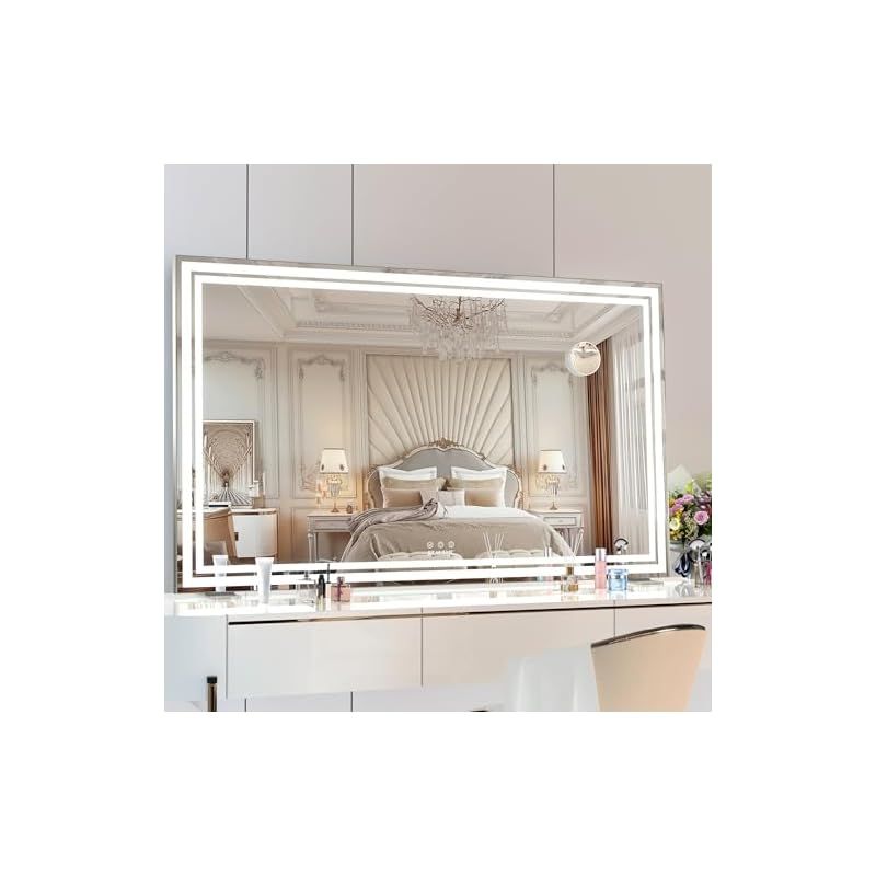 BEAUTME 化粧鏡 女優ミラー 卓上/壁掛け両用 ハリウッドミラー 3色照明