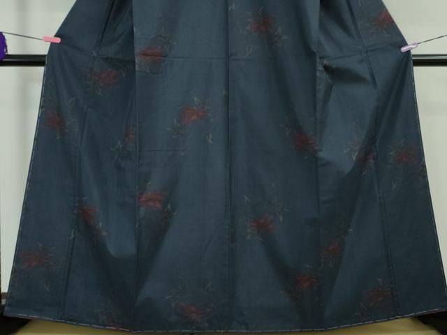 平和屋本店□極上 本場大島紬 7マルキ 枝花文 前山織物謹製 証紙付き