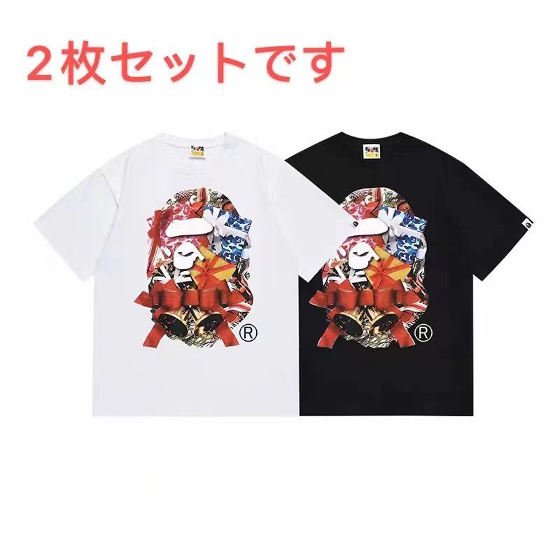 新品未使用 a bathing ape 半袖 Tシャツ 大猿 男女兼用  黑+白 2枚