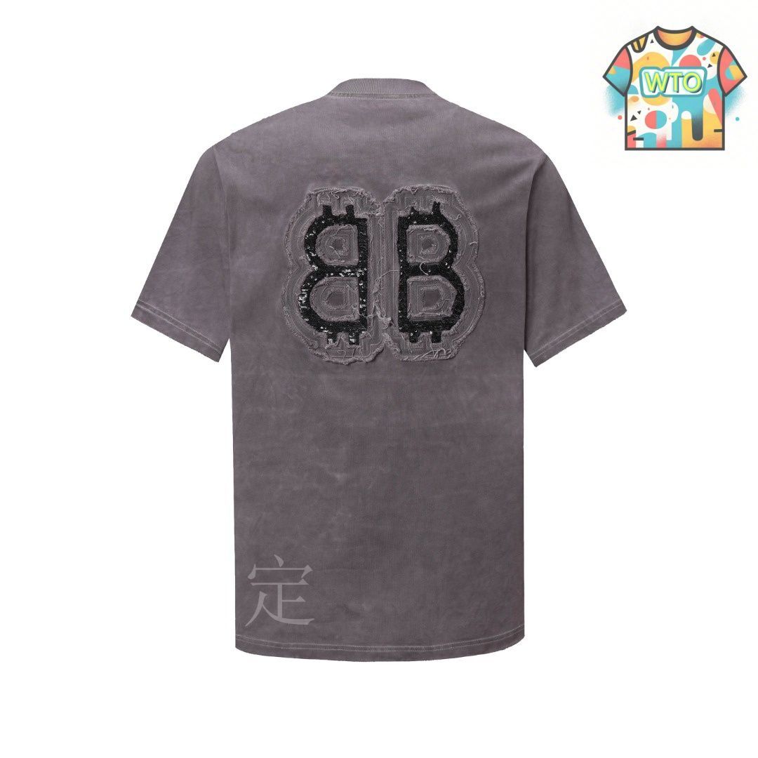今日WTO】BALENCIAGA Heavy Washed Denim Patch T シャツ-NA78