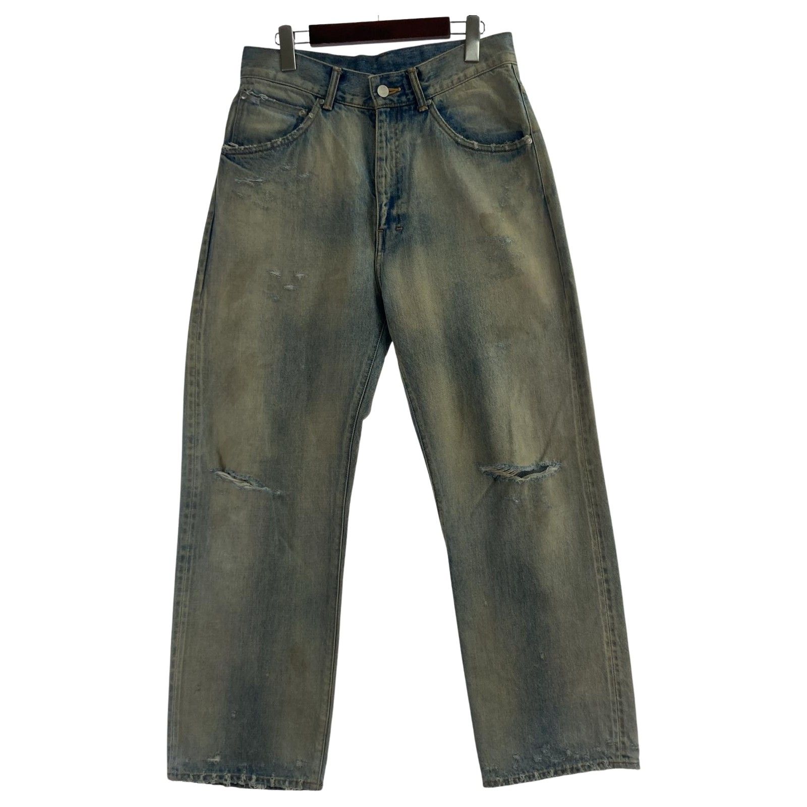ANCELLM|P|DAMAGE DENIM STRAIGH 1