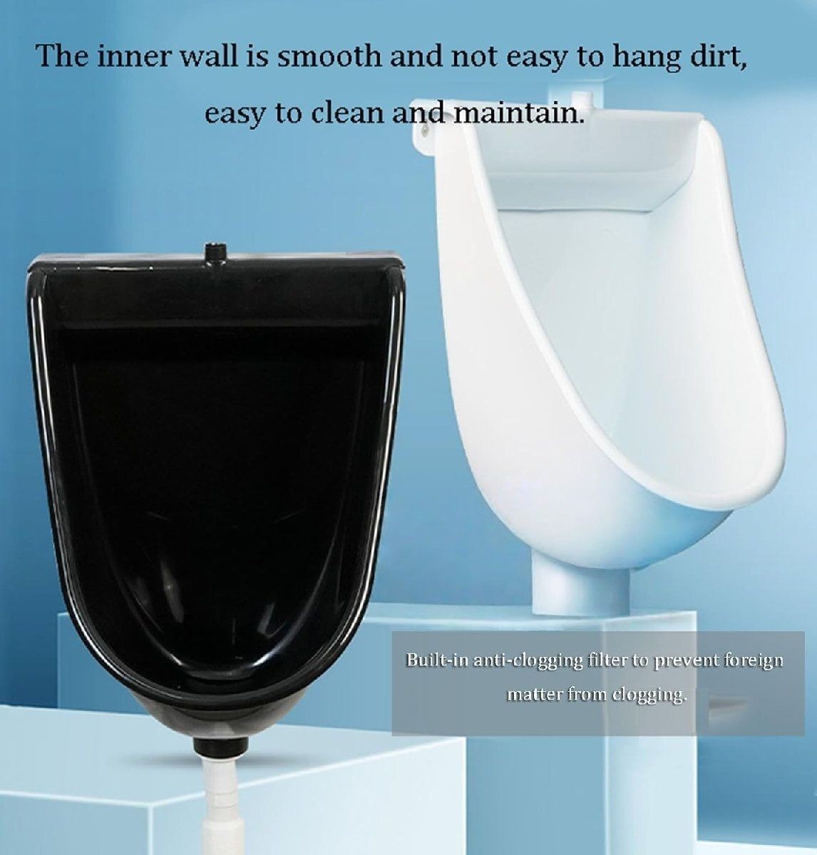 排水管付き シンプルキッズ無水小便器浴室